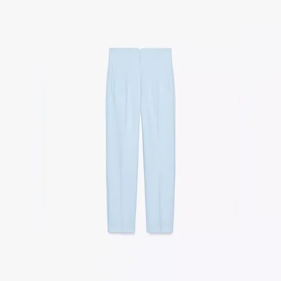 ZARA Elegant PANTS WITH A HIGH WAIST Light Blue Women's Pants - Picture 4 of 8
